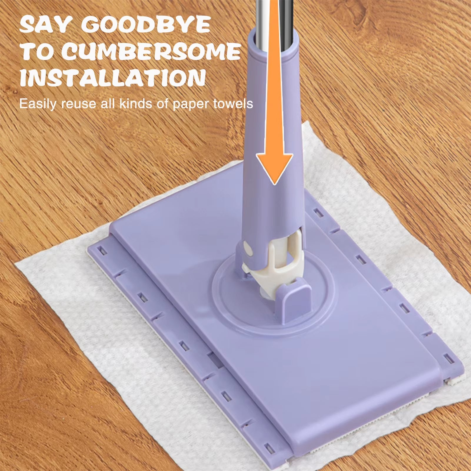 Lazy Mops Hands Free Facial Wash Face Towel Washcloth Mop Adjustable Long Handle Dust Mop for Home Living Room Kitchen